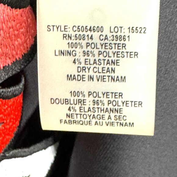 Elie Tahari Shift Dress Womens 14 Red Black White Sleeveless Chevron Scallop Hem - Picture 8 of 8